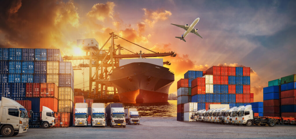 logistics and transportation of container cargo ship and cargo p